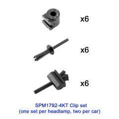 HEADLAMP TRIM CLIP SET (4-DOOR CARS WITH RECTANGULAR HEADLAMPS) - SPM1792-4KT-X